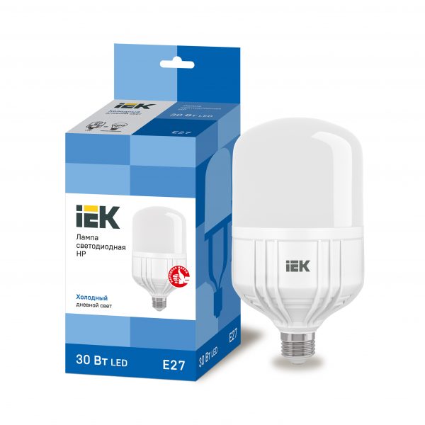 Лампа светодиодная HP 30Вт 230В 6500К E27 IEK