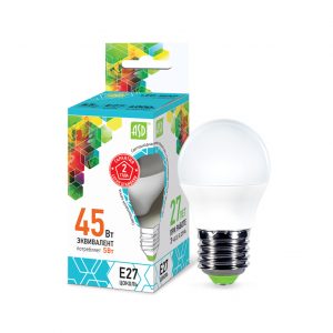 Лампа светодиодная LED-ШАР-std 5Вт 230В Е27 4000К 450Лм ASD