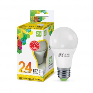 Лампа светодиодная LED-A65-std 24Вт 230В Е27 3000К 2160Лм ASD