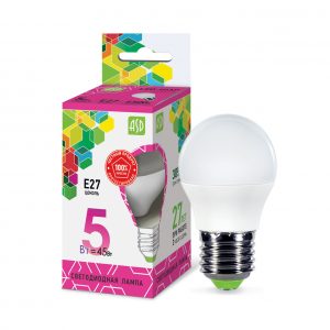 Лампа светодиодная LED-ШАР-std 5Вт 230В Е27 6500К 450Лм ASD