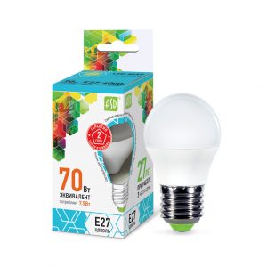 Лампа светодиодная LED-ШАР-std 7.5Вт 230В Е27 4000К 675Лм ASD