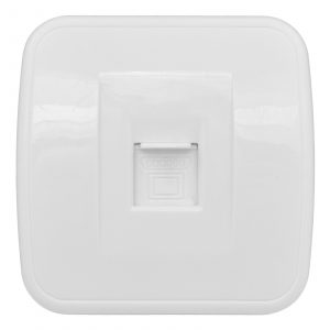 Минск Розетка RJ-45 1-местная, ОП  1А, 120В, белая EKF Basic