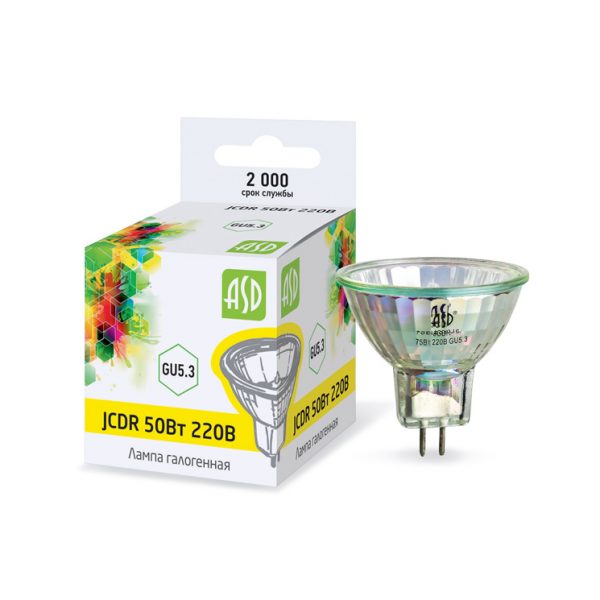 Лампа галогенная JCDR 50Вт 230В GU5.3 900Лм ASD