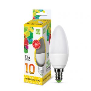 Лампа светодиодная LED-СВЕЧА-std 10Вт 230В Е14 3000К 900Лм ASD