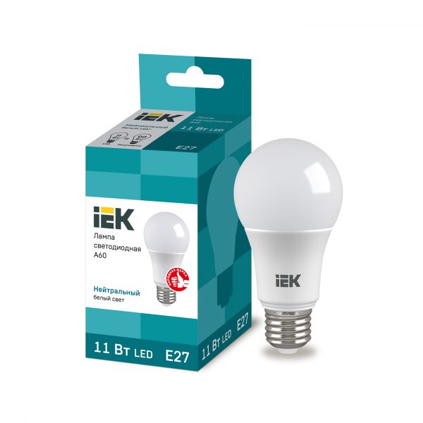 Лампа светодиодная A60 шар 11Вт 230В 4000К E27 IEK