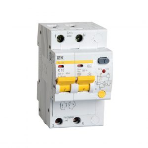 Дифференциальный автоматический выключатель АД12М 2Р С16 30мА IEK