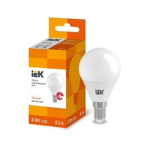 Лампа светодиодная G45 шар 3Вт 230В 3000К E14 IEK