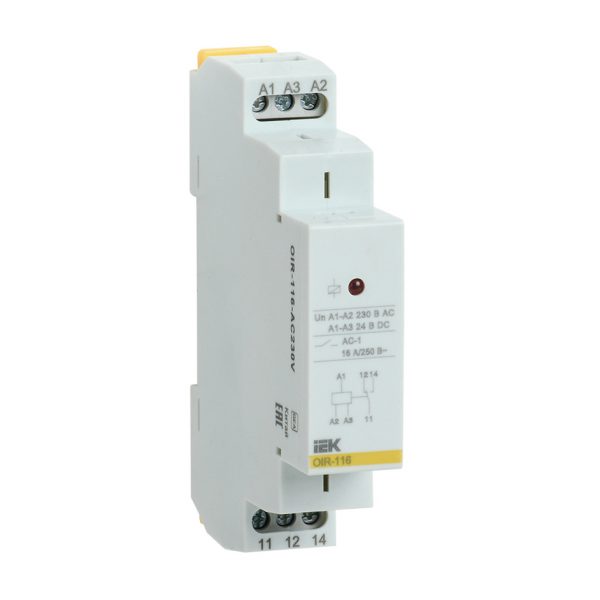Реле промежуточное модульное OIR 1 контакт 16А 230В AC IEK