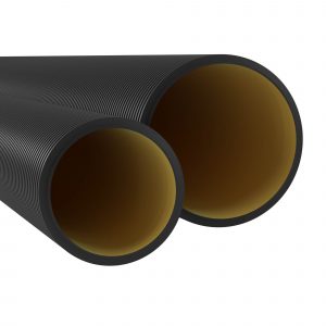 Двустенная труба ПНД жесткая для кабельной канализации d 200мм SN8 750Н 6м черный