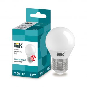 Лампа светодиодная G45 шар 7Вт 230В 4000К E27 IEK