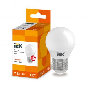 Лампа светодиодная G45 шар 7Вт 230В 3000К E27 IEK