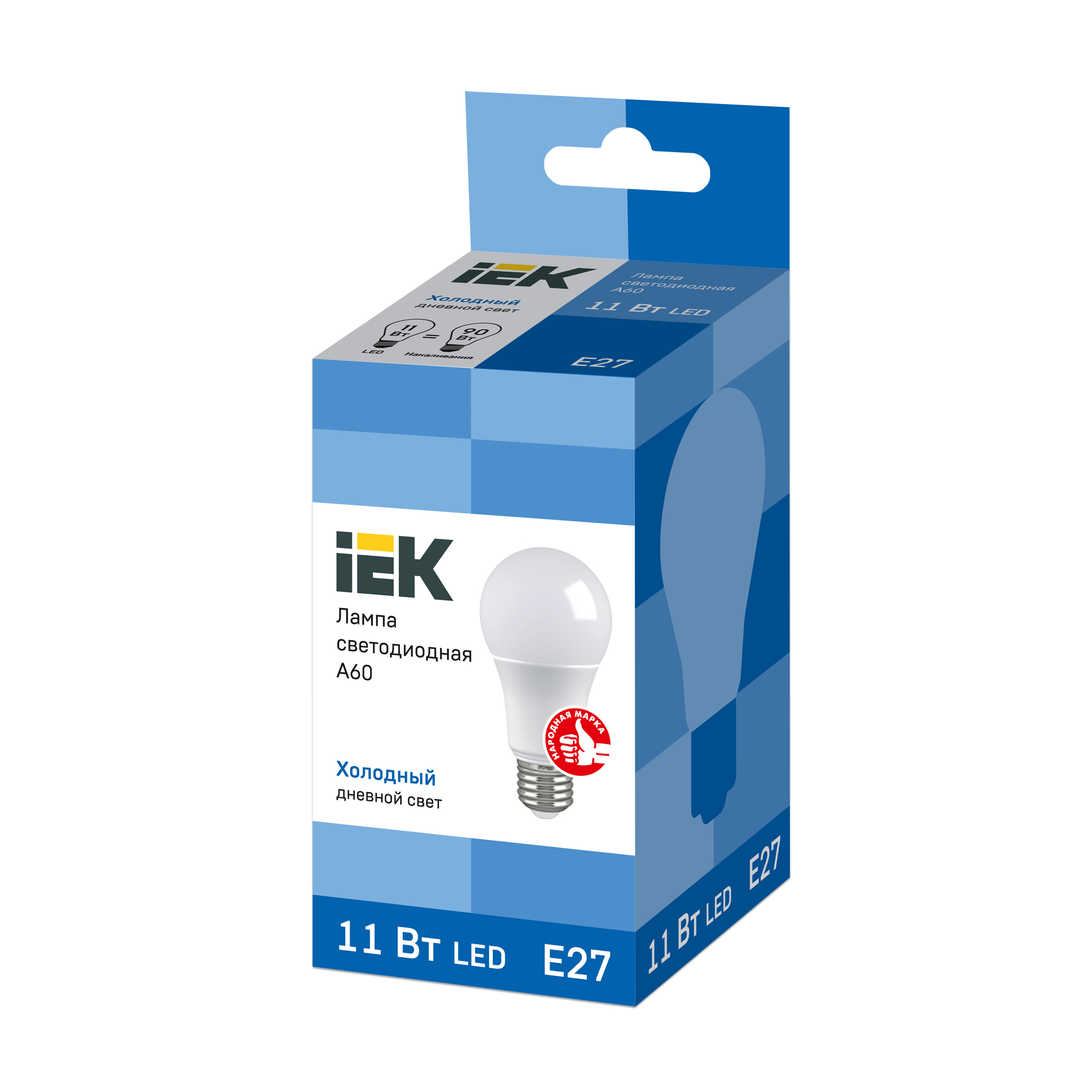 Лампа светодиодная A60 шар 11Вт 230В 6500К E27 IEK