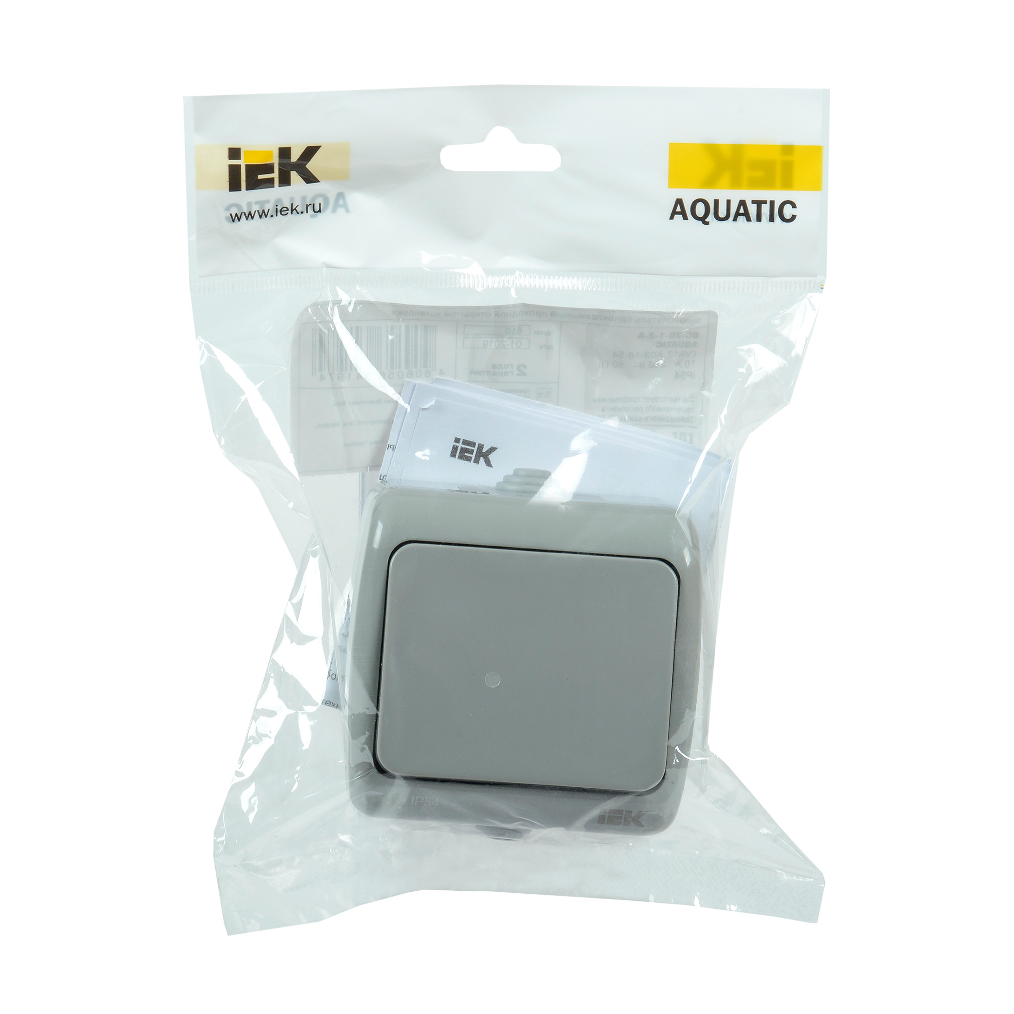 Выключатель 1-клавишный для открытой установки ВС-20-1-0-А 10А IP54 AQUATIC IEK
