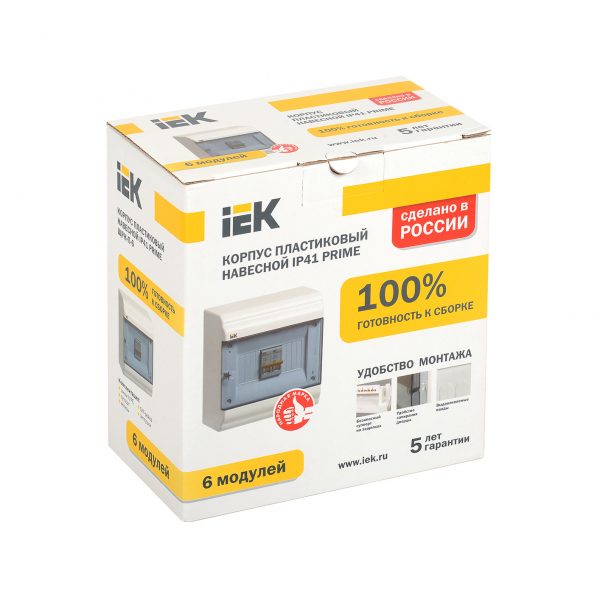 Бокс ЩРН-П-6 модулей навесной пластик IP41 PRIME IEK