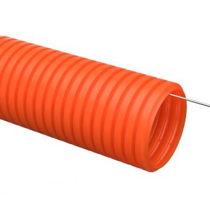 Труба гофрированная ПНД d=20мм с зондом оранжевая тяжелая (100м) IEK