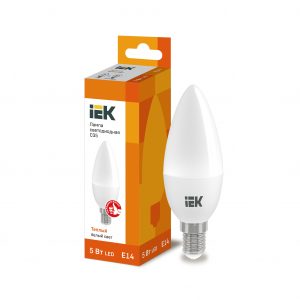 Лампа светодиодная C35 свеча 5Вт 230В 3000К E14 IEK