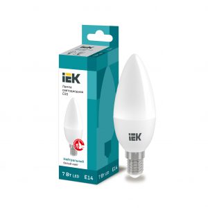 Лампа светодиодная C35 свеча 7Вт 230В 4000К E14 IEK