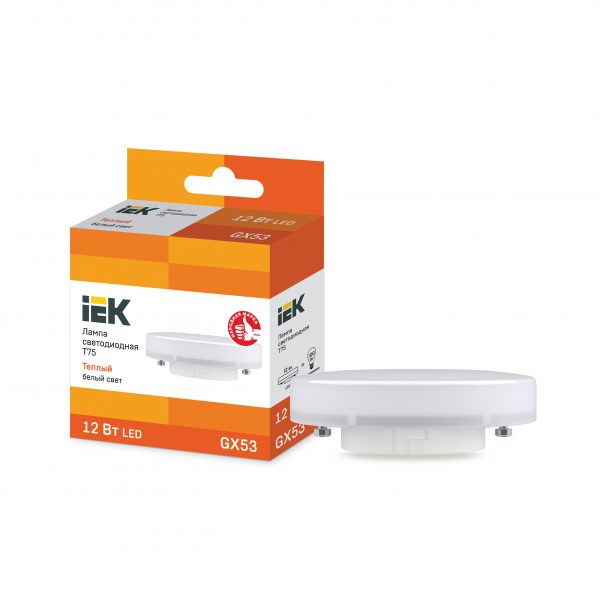 Лампа светодиодная T75 таблетка 12Вт 230В 3000К GX53 IEK