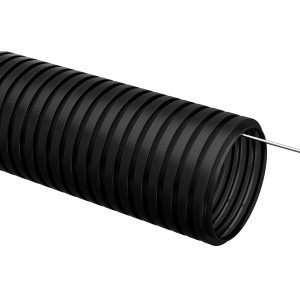 Труба гофрированная ПНД d=16мм с зондом черная (100м) IEK