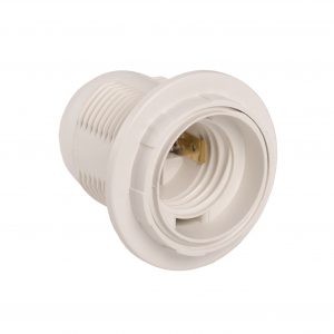 Патрон с кольцом Ппл27-04-К12 пластик Е27 белый (индивидуальный пакет) IEK