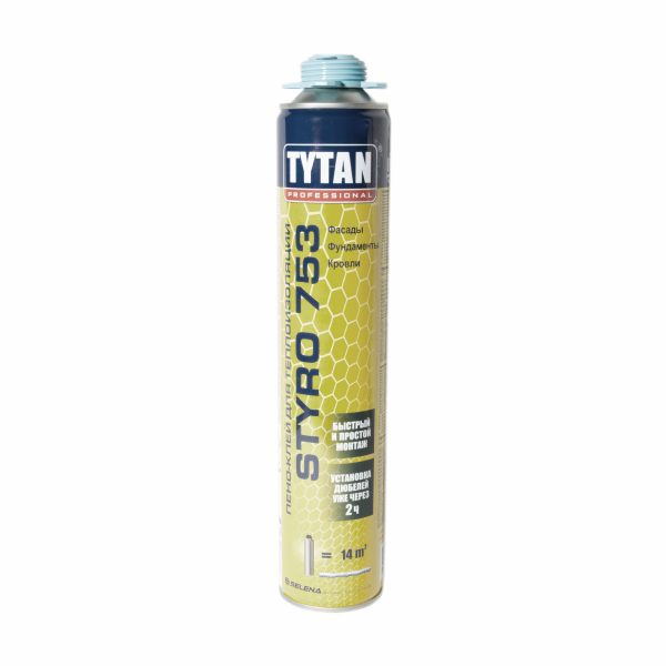 Клей для наружной теплоизоляции TYTAN Professional Styro 753 GUN 750 мл 1 Клей для наружной теплоизоляции TYTAN Professional Styro 753 GUN 750 мл