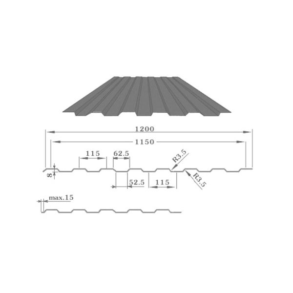 Профлист Grand Line C8 A Pural Matt1160x500-8000 мм