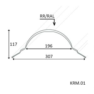 Конек полукруглый М28 KRM.01, L=2 м GreenCoat PURAL MATT BT SSAB 0,5 мм