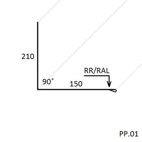 Пристенная планка РР Пристенная планка РР.01, L=2 м GreenCoat PURAL MATT BT SSAB 0,5 мм
