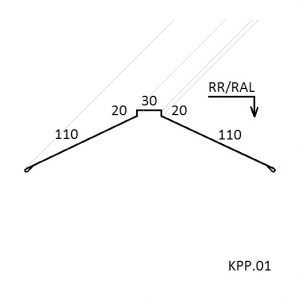 Конек прямой М28 KPPM.01, L=2 м GreenCoat PURAL MATT BT SSAB 0,5 мм