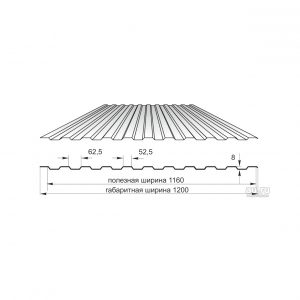 Профлист Optima C8 A Drap1160x500-8000 мм