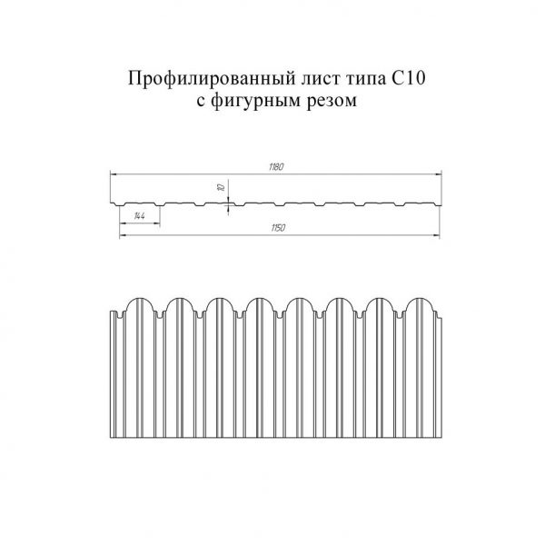 Профлист Optima C10 A, B, R Drap1150x500-8000 мм