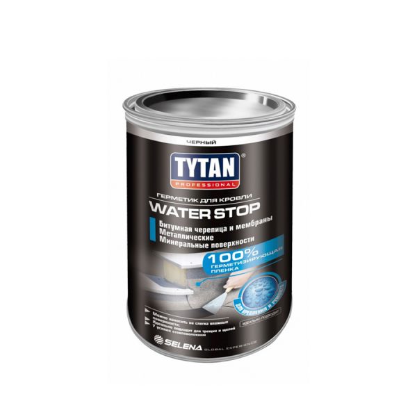 Герметик TYTAN Professional для Кровли WATER STOP, Черный 1 кг