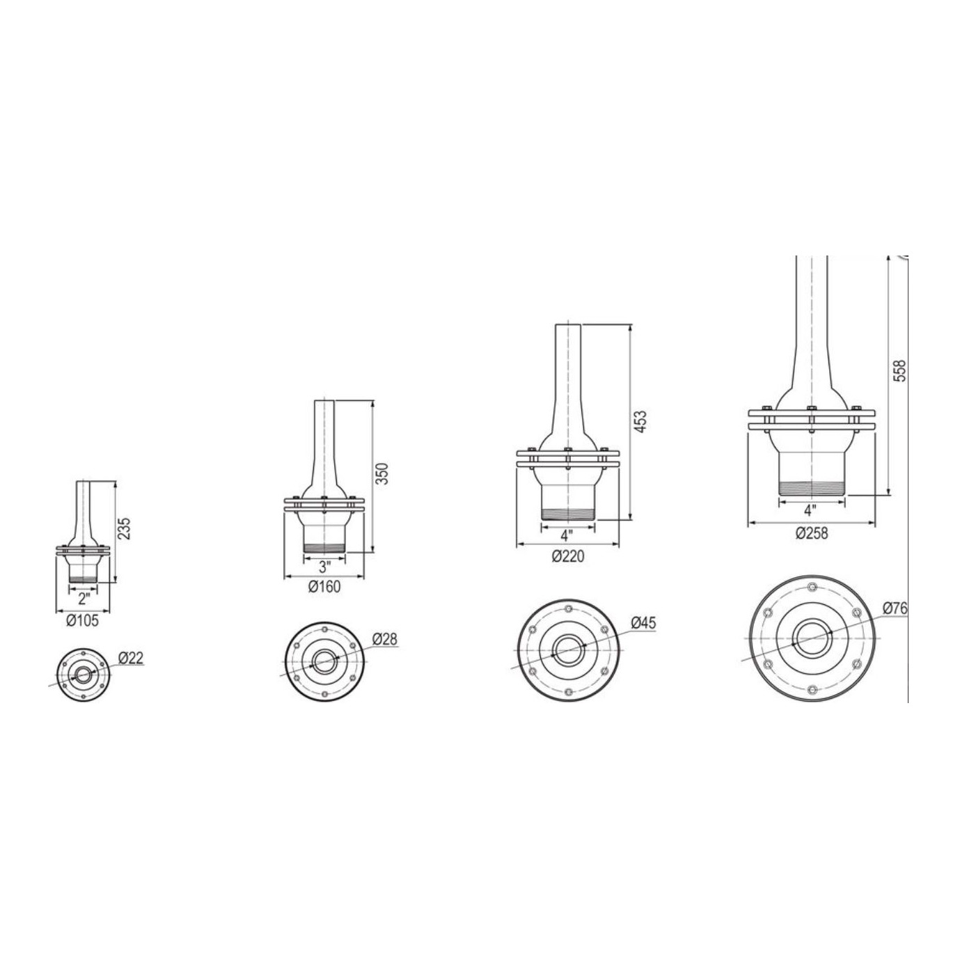 Моноструйная насадка Fontana - Really Big Smooth Bore MS 6076 (DN150, 76 мм)