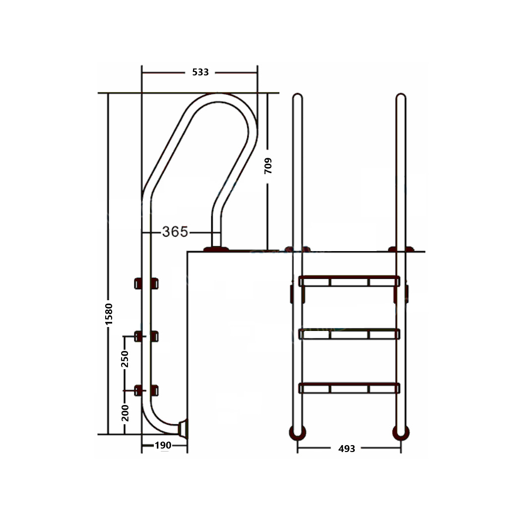 Лестница для бассейна Emaux 3 ступени NSF315-S AISI-304