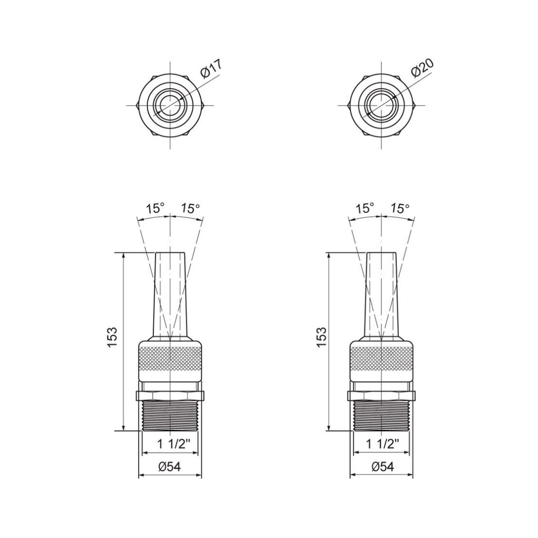 Фонтанная насадка Fontana SMOOTH BORE BIG MS 1517, 1½ , 17 MM