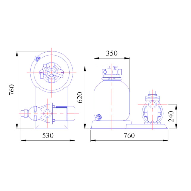 Фильтровальная установка для бассейна Emaux FSP400-4w (400мм)