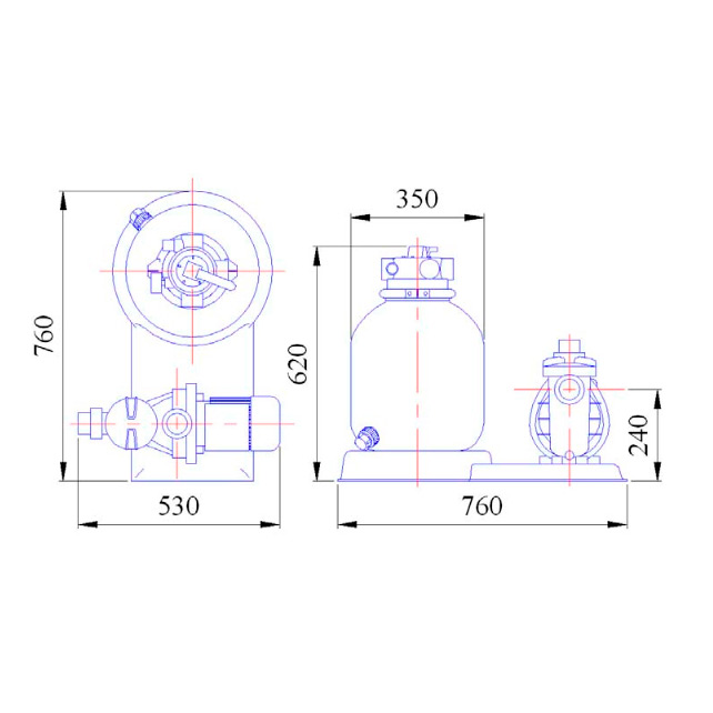 Фильтровальная установка для бассейна Emaux FSP450-4w (450мм)