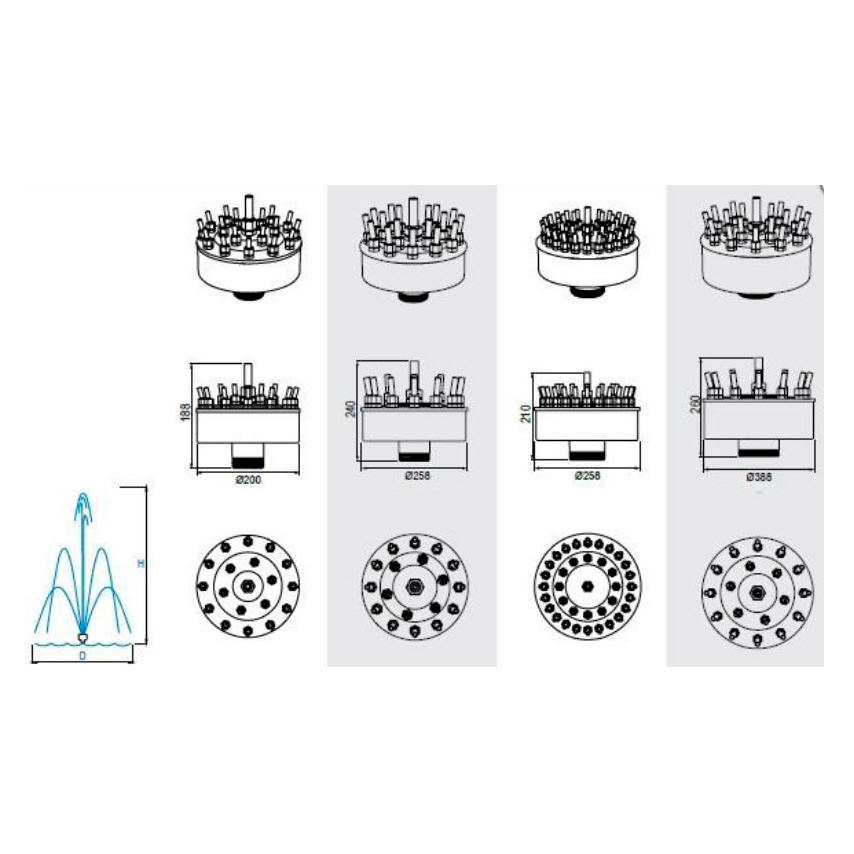 Фонтанная насадка Fontana - Fleur de lis adjustable KC 220