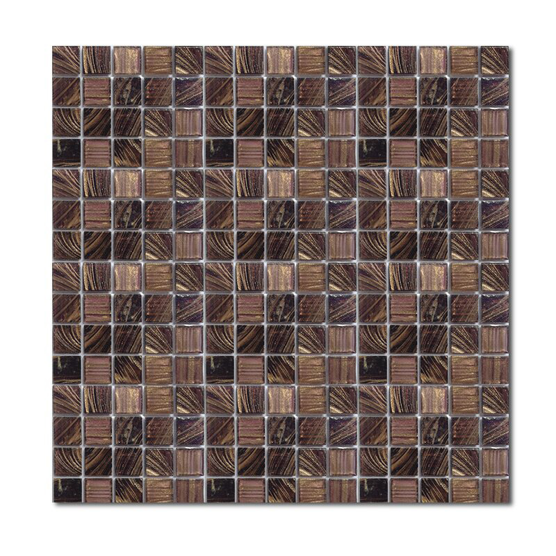 Мозаика стеклянная микс Aquatica Dark Chocolate R+ 20x20 Rose