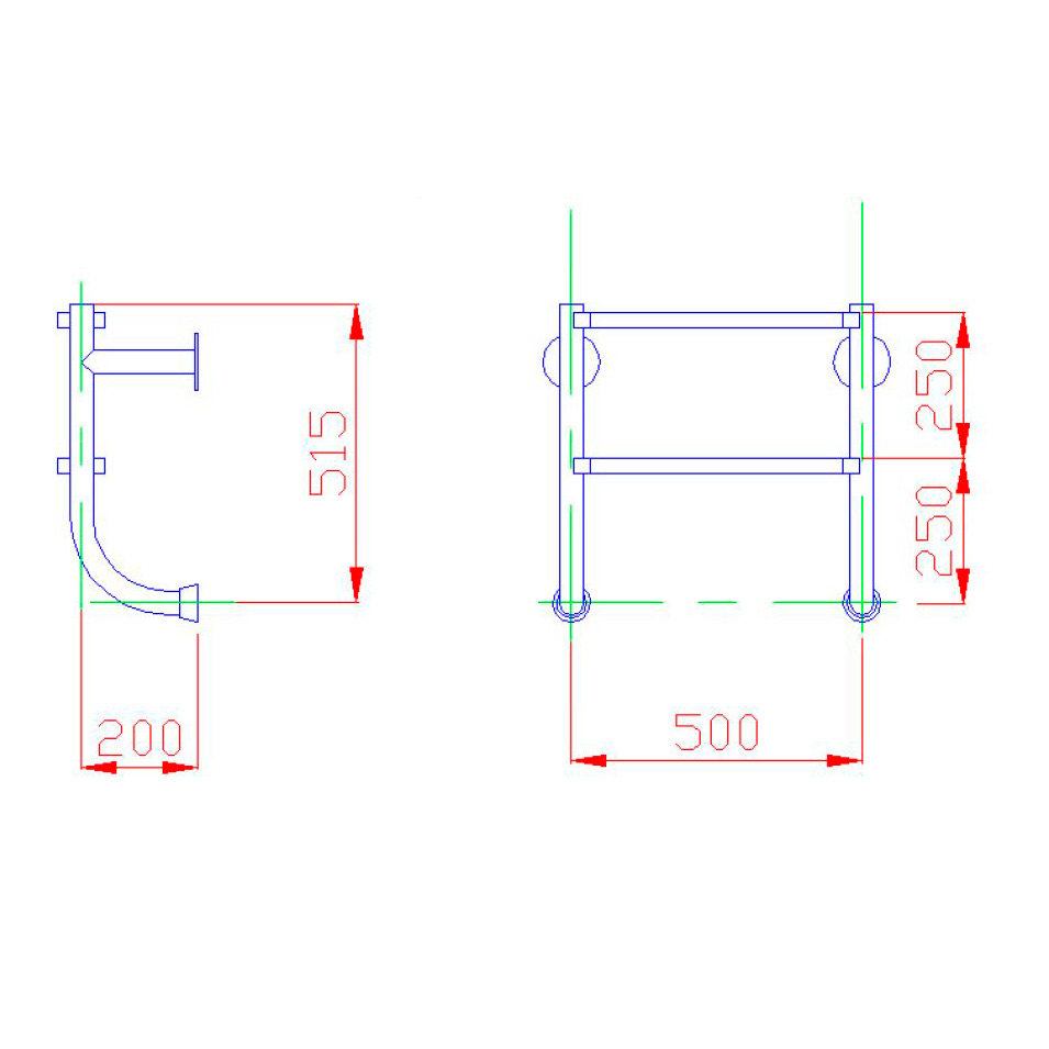 Лестница без поручней Flexinox 2 ступени ESC PT AISI-304