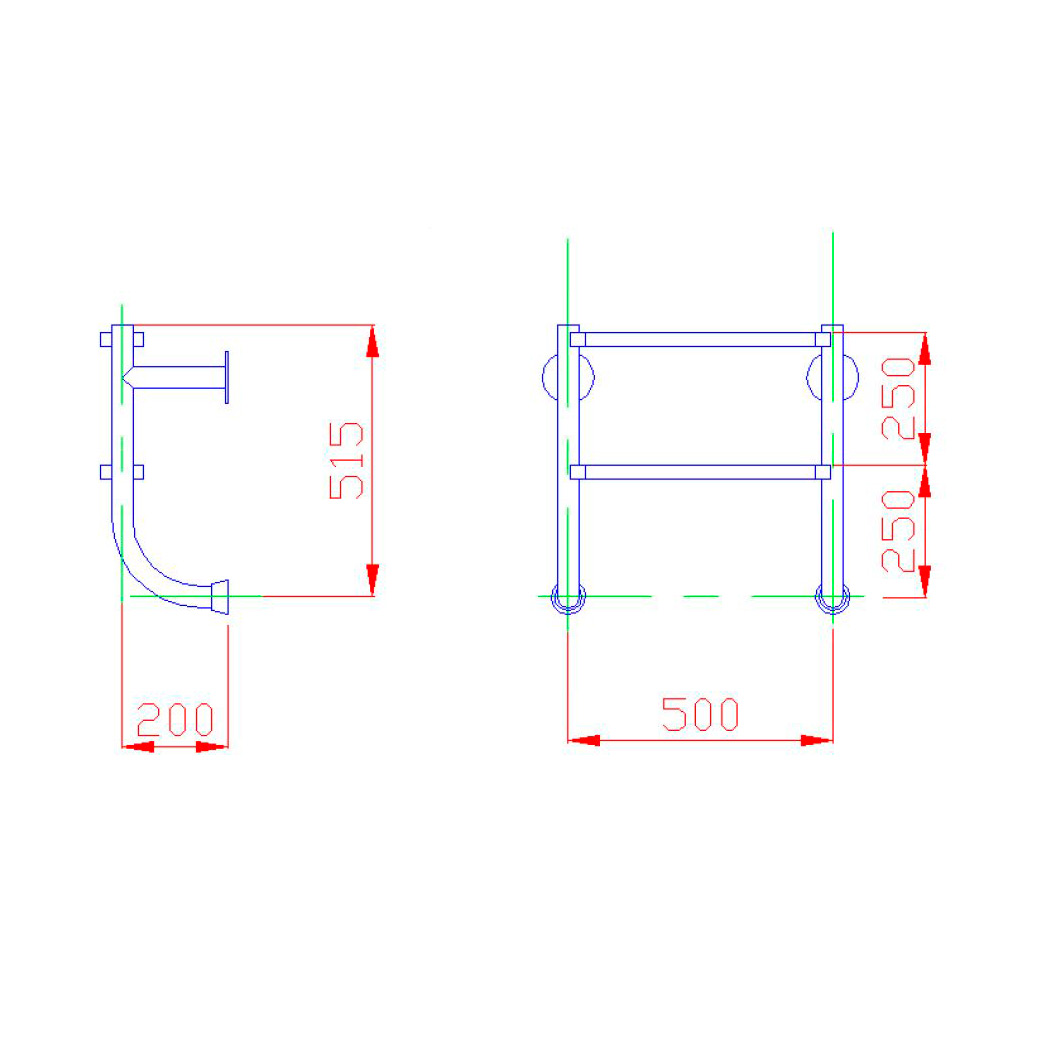 Лестница без поручней Flexinox 2 ступени ESC PT AISI-316