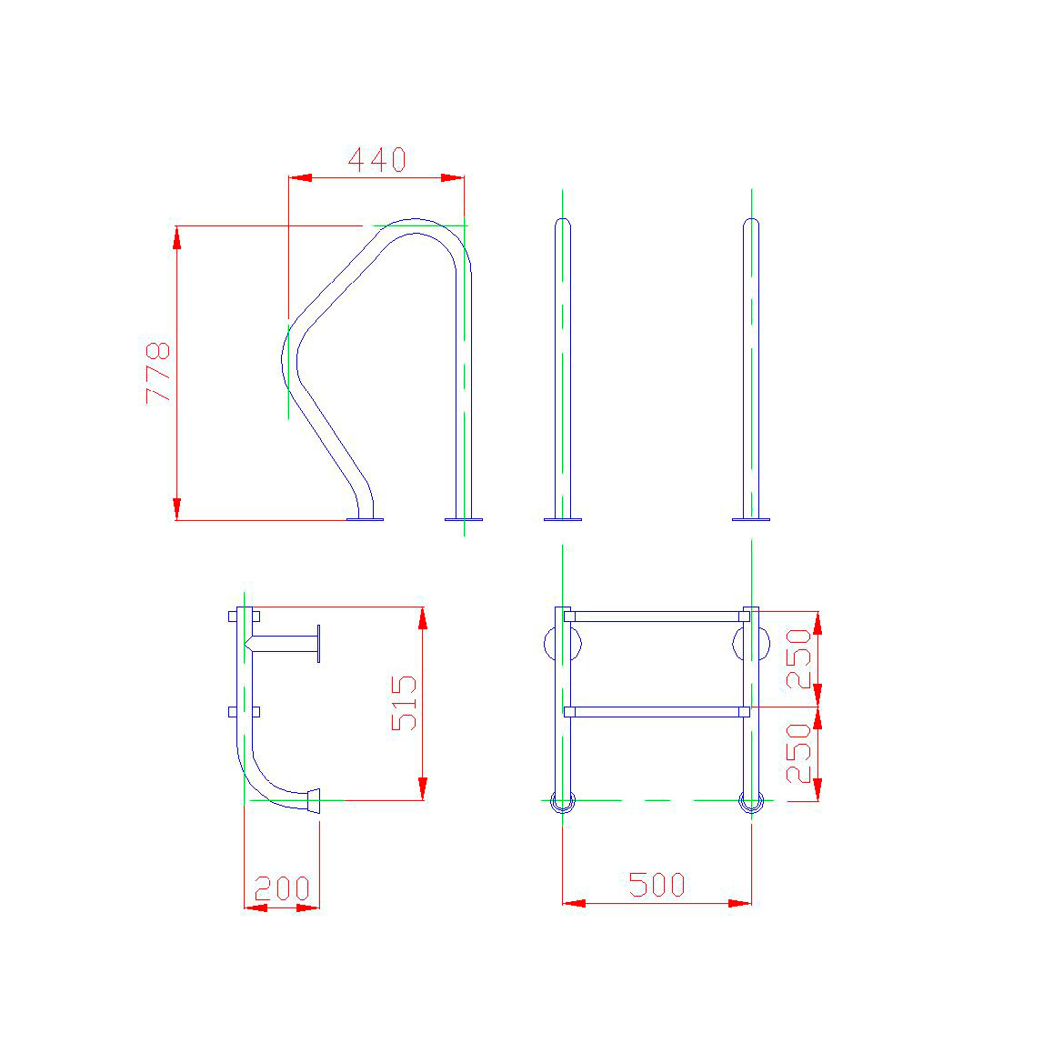 Лестница для бассейна Flexinox 2 ступени ESC PT AISI-304