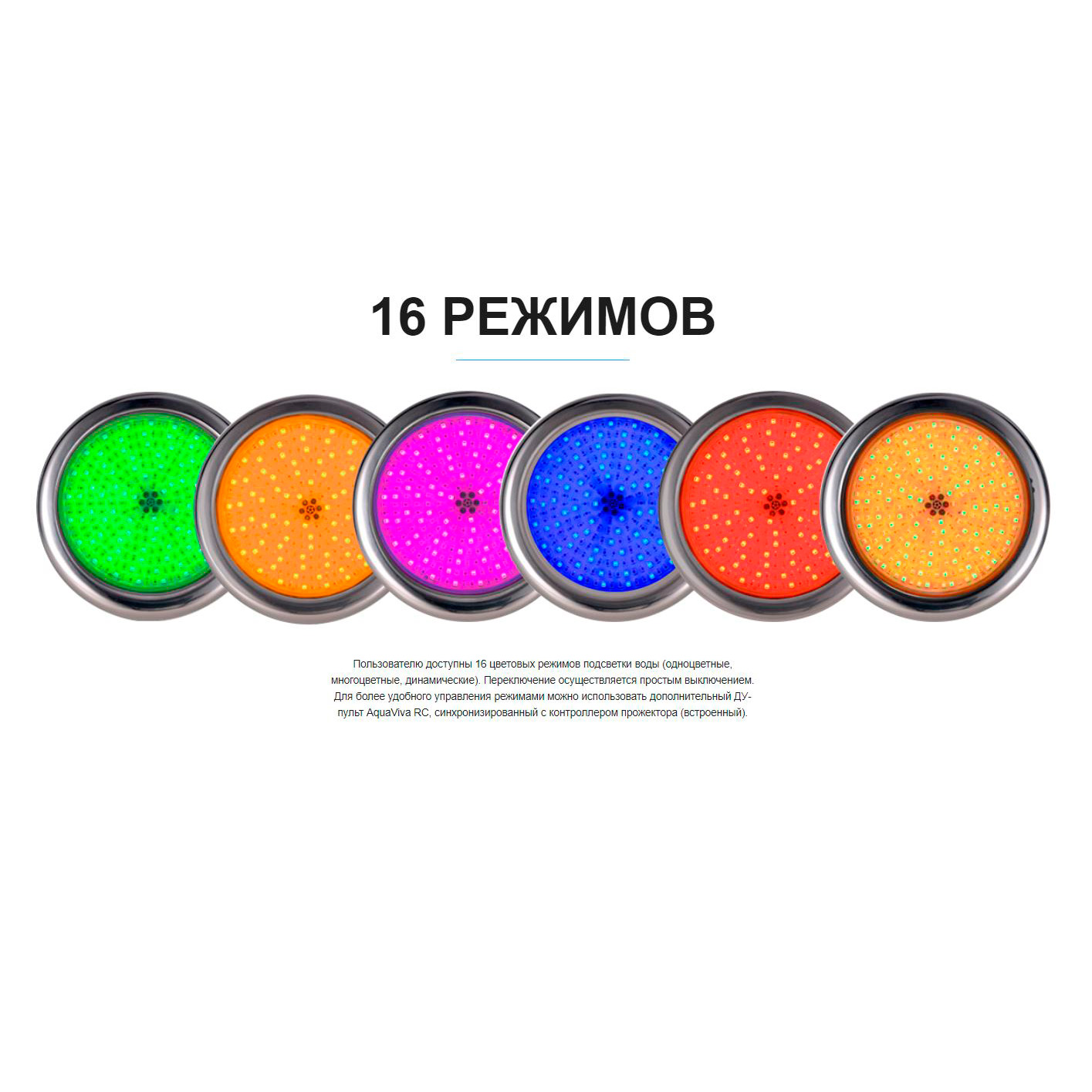 Светильник Aquaviva LED227C 252LED н/ж сталь 18 Вт (универсал) RGB + закладная