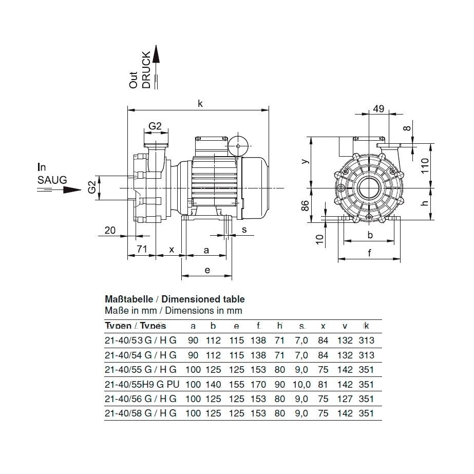 Насос без префильтра Speck Badu 21-40 58 HG 380B