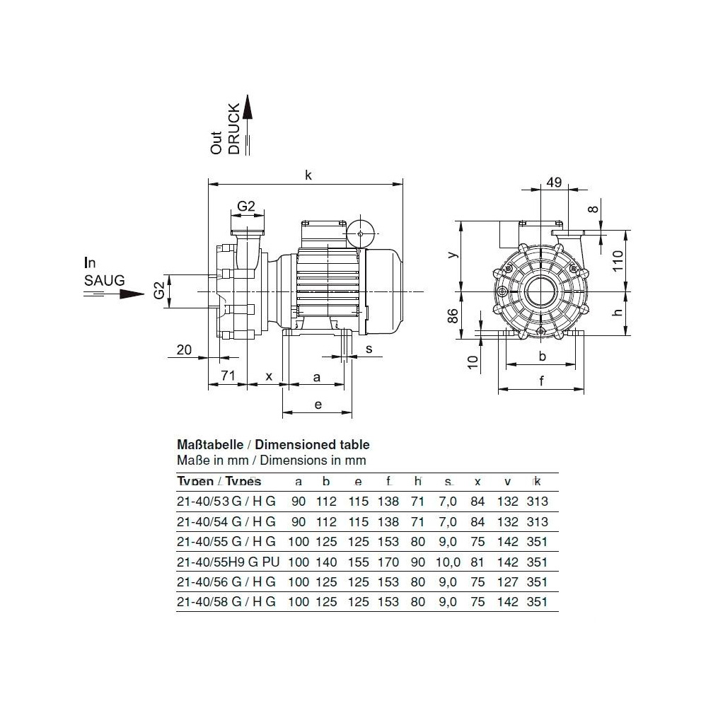 Насос без префильтра Speck Badu 21-40 58 HG 220B