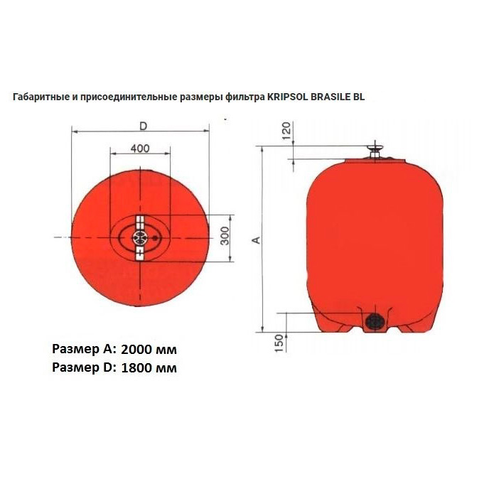 Фильтр песочный Kripsol Brasile BL 1800 мм фланец d= 90-110-125