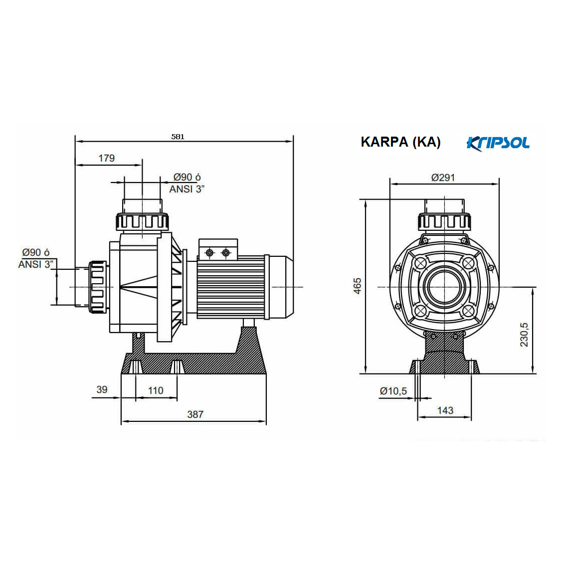 Насос без префильтра Kripsol Karpa KA-450