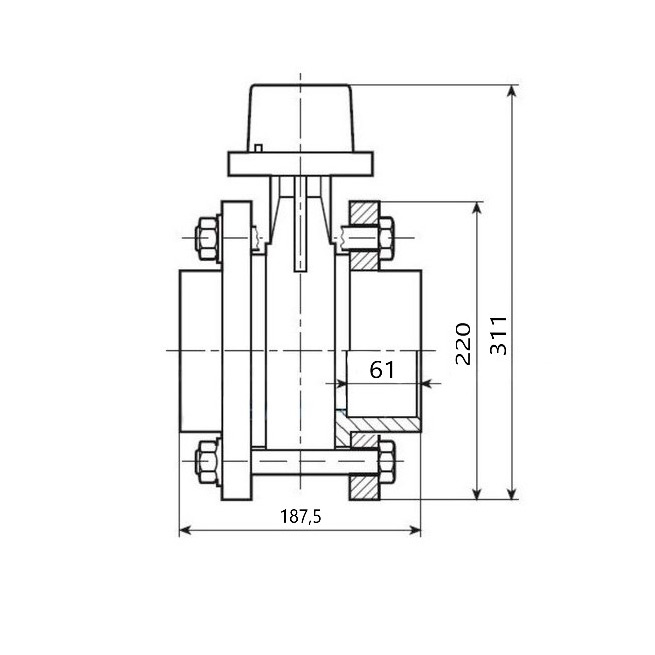 Шаговый кран с фланцами Coraplax DN110