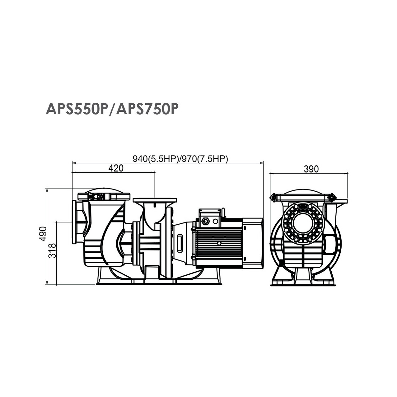 Насос с префильтром AquaViva APS550P 380В