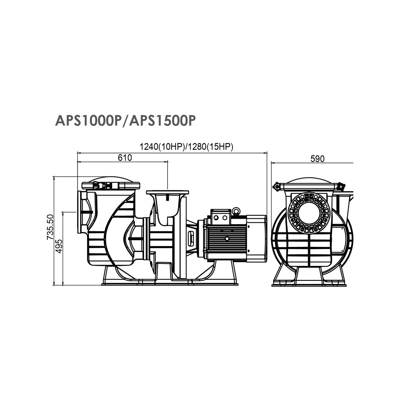 Насос с префильтром AquaViva APS1000P 380В